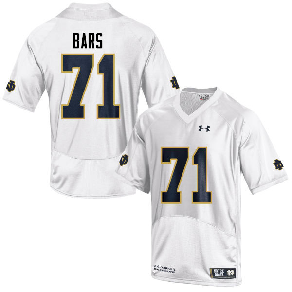 Men's NCAA Notre Dame Fighting Irish #71 Alex Bars Stitched College Under Armour Authentic White Football Jersey IX10V44JO